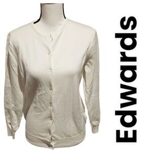 𝅺edwards cardigan white womens size medium